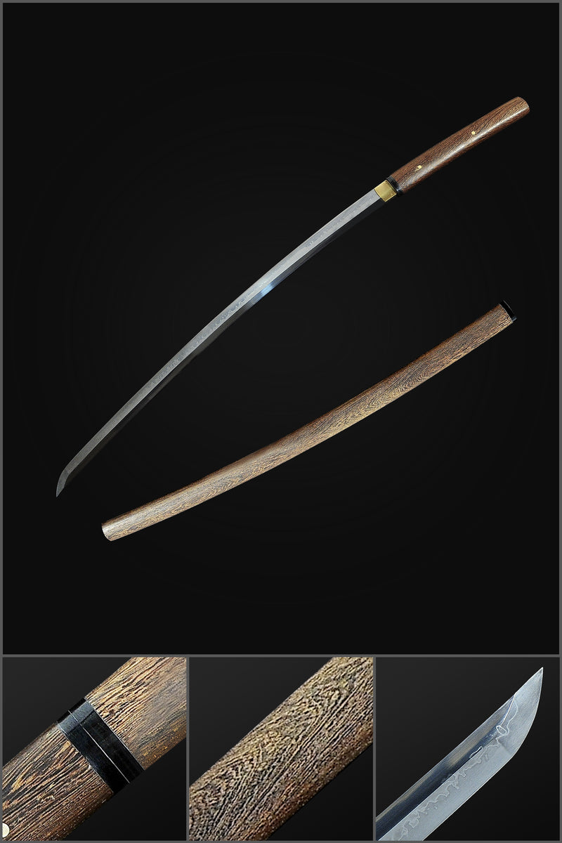 Handgeschmiedetes japanisches Shirasaya Katana Schwert aus 1095 Clay Tempered Clay Tempered - COOLKATANA 