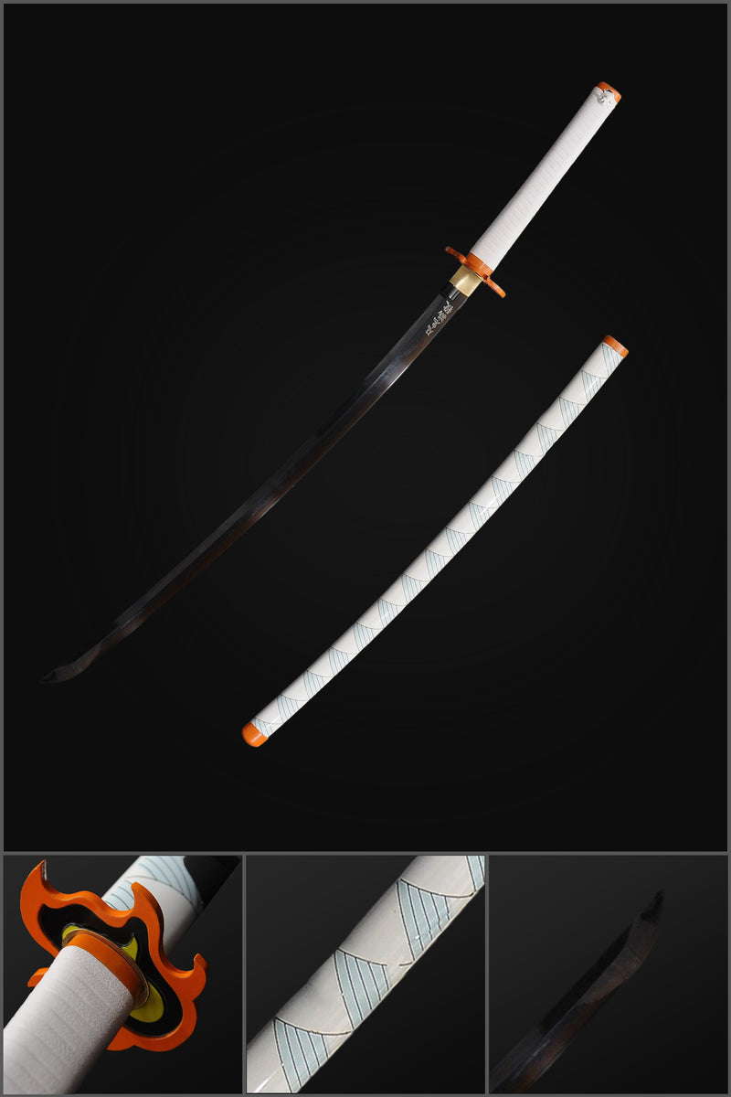 Hand Forged Anime Katana Demon Slayer Rengoku Kyojuro Nichirin Katana  