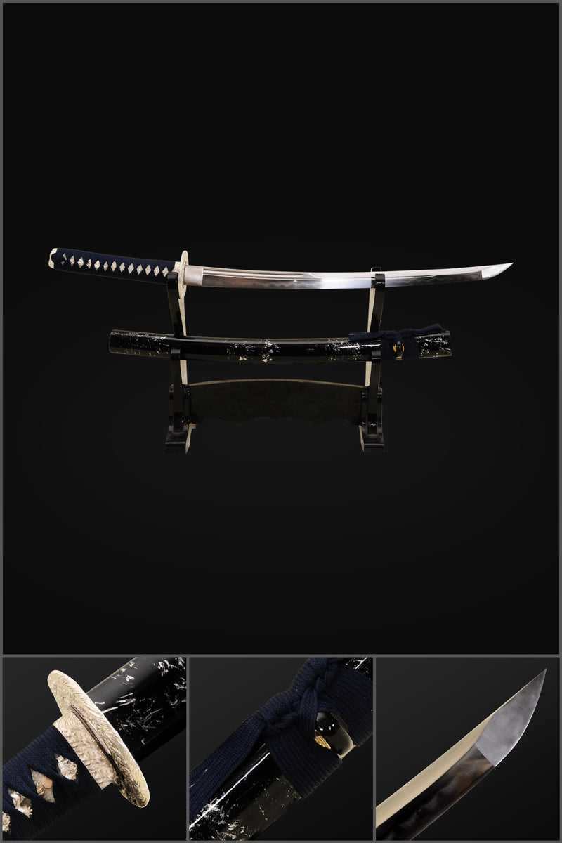Hand Forged Japanese Wakizashi Sword Honsanmai Clay Tempered Blade Sil 