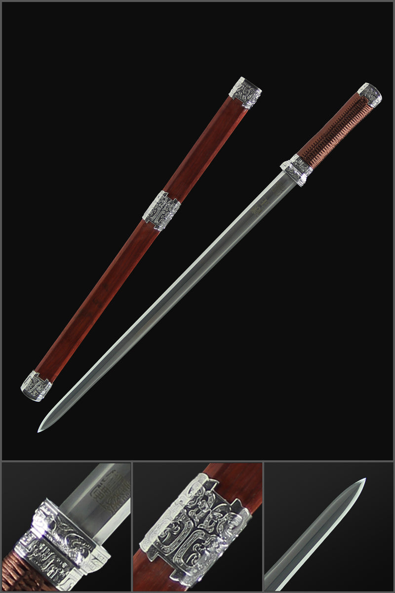 Handmade Chinese Sword Broken Jade Sword Goatxu Jian Folded Steel Eigh 