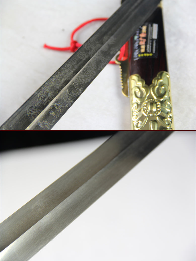 Handgemachte chinesische Schwert Routine Tai Chi Jian Mangan Stahl Longquan Schwert Pine Paint Scheide - COOLKATANA 