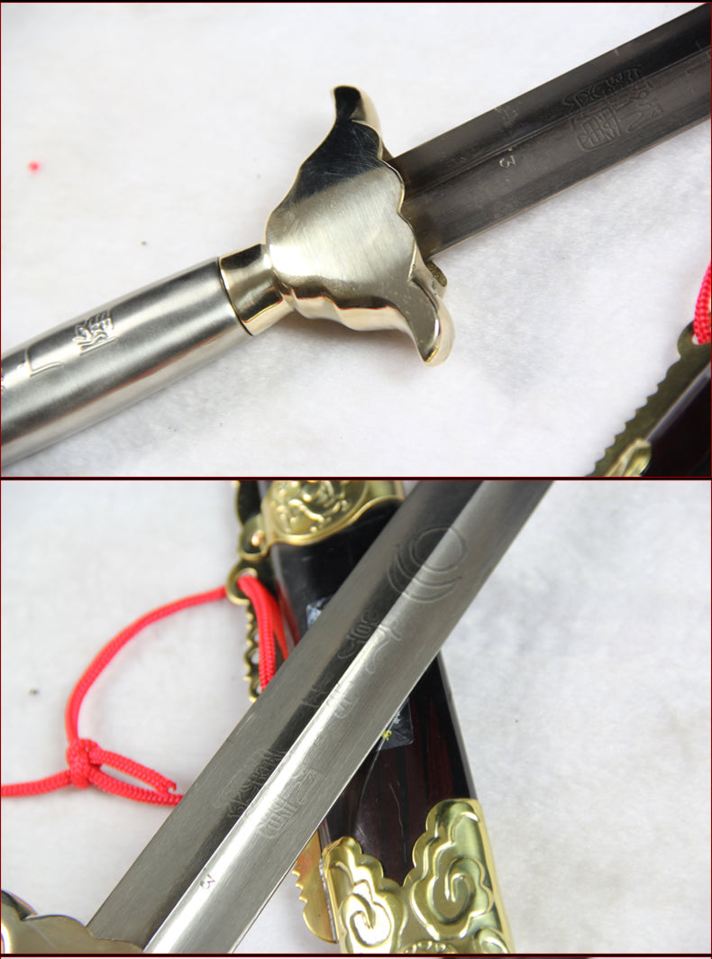 Handgemachte chinesische Schwert Routine Tai Chi Jian Mangan Stahl Longquan Schwert Pine Paint Scheide - COOLKATANA 