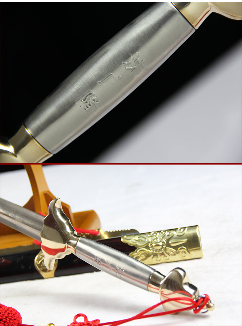 Handgemachte chinesische Schwert Routine Tai Chi Jian Mangan Stahl Longquan Schwert Pine Paint Scheide - COOLKATANA 