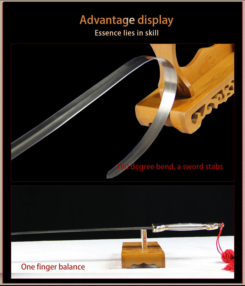 Handgemachte chinesische Schwert Routine Tai Chi Jian Mangan Stahl Longquan Schwert Pine Paint Scheide - COOLKATANA 