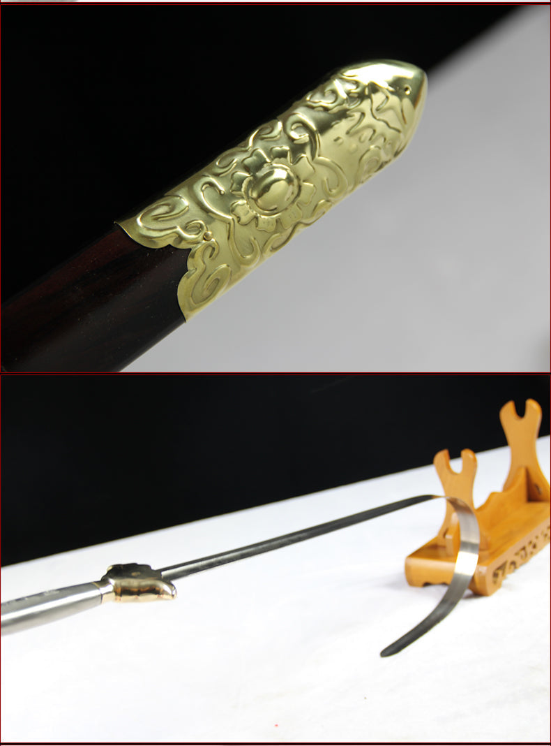 Handgemachte chinesische Schwert Routine Tai Chi Jian Mangan Stahl Longquan Schwert Pine Paint Scheide - COOLKATANA 