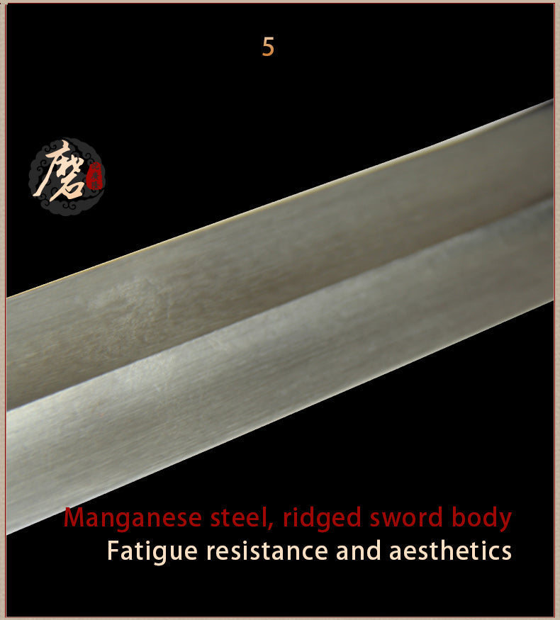 Handgemachte chinesische Schwert Routine Tai Chi Jian Mangan Stahl Longquan Schwert Pine Paint Scheide - COOLKATANA 