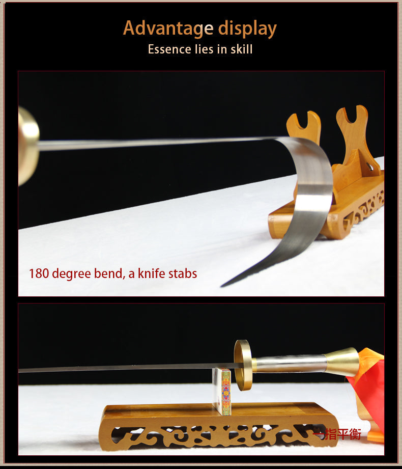 ดาบจีนทำมือ ดาบไทเก๊ก ดาบลองฉวน เหล็กแมงกานีส ฝักดาบไม้โรสวูด - COOLKATANA 