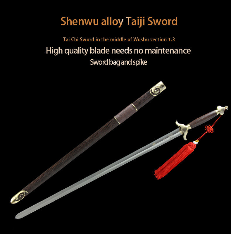 Handmade Chinese Sword Shenwu Alloy Tai Chi Jian Stainless Steel Sword 