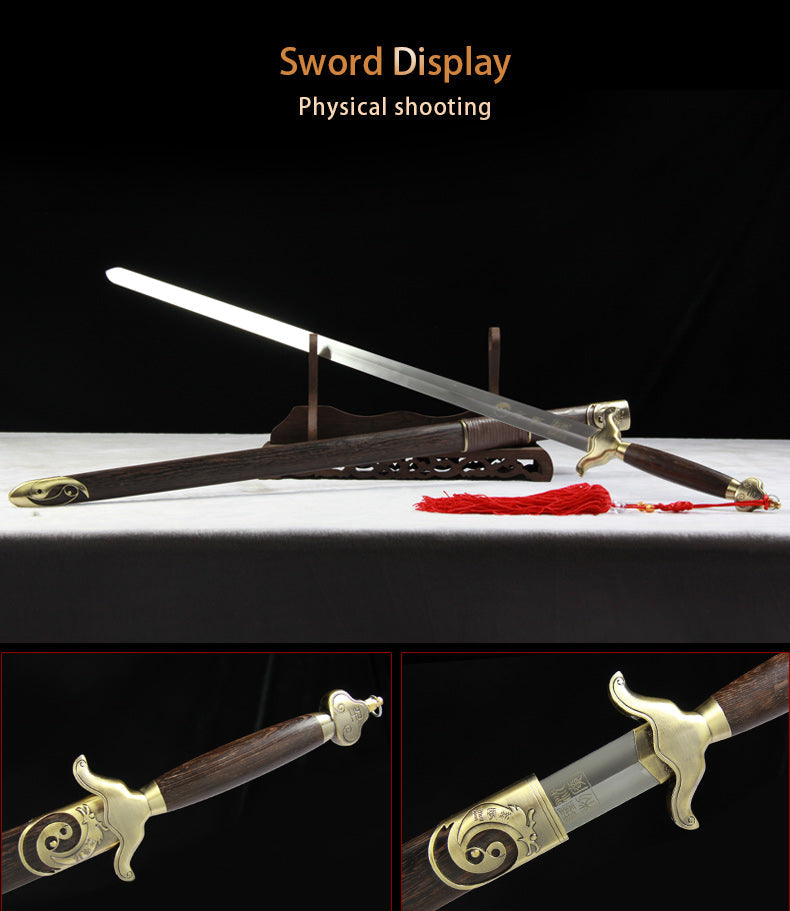 Handmade Chinese Sword Shenwu Alloy Tai Chi Jian Stainless Steel Sword 