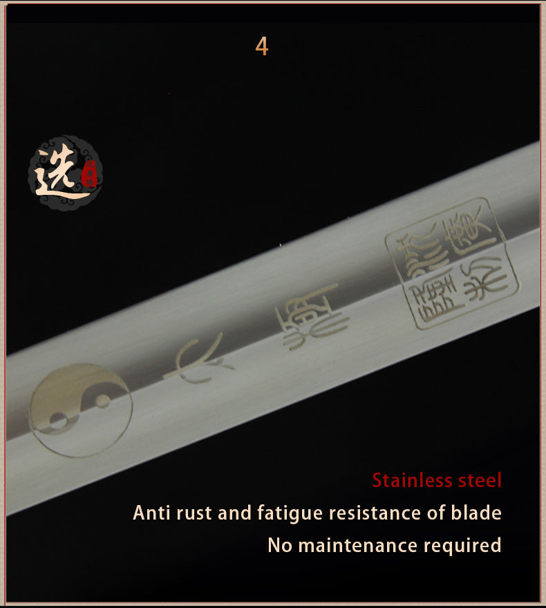 Handmade Chinese Sword Shenwu Alloy Tai Chi Jian Stainless Steel Sword 
