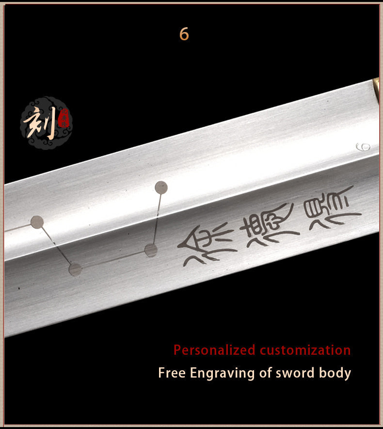 Handmade Chinese Sword Shenwu Alloy Tai Chi Jian Stainless Steel Sword 