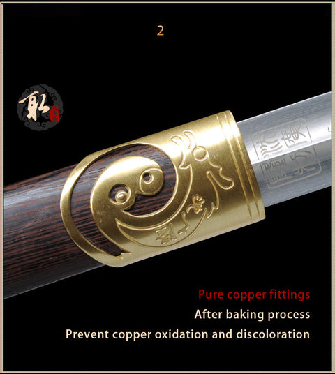 Handmade Chinese Sword Shenwu Pure Copper Tai Chi Jian Stainless Steel Authentic Longquan Sword-COOLKATANA-SL-8013-1-U