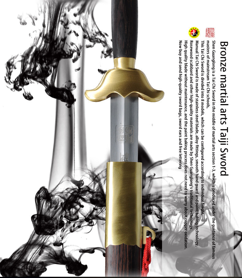 Handmade Chinese Sword Pure Copper Decorate Tai Chi Jian Stainless Ste 