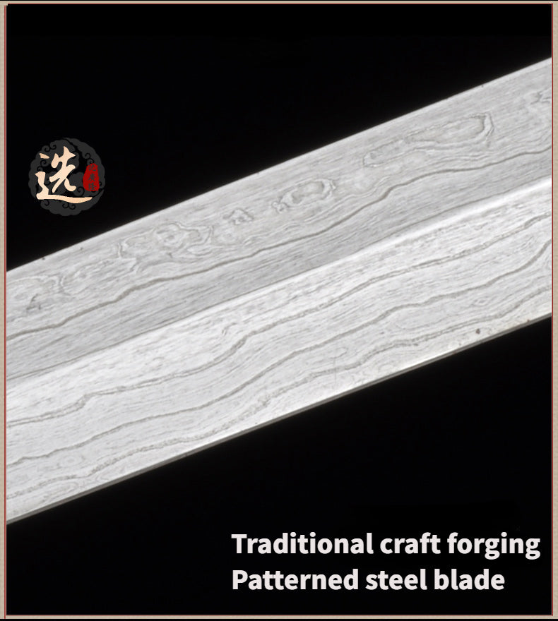ดาบจีนทำมือ Qianlong Tai Chi Jian ดาบ Longquan พับเหล็กพร้อมฝักไม้มะเกลือ - COOLKATANA 
