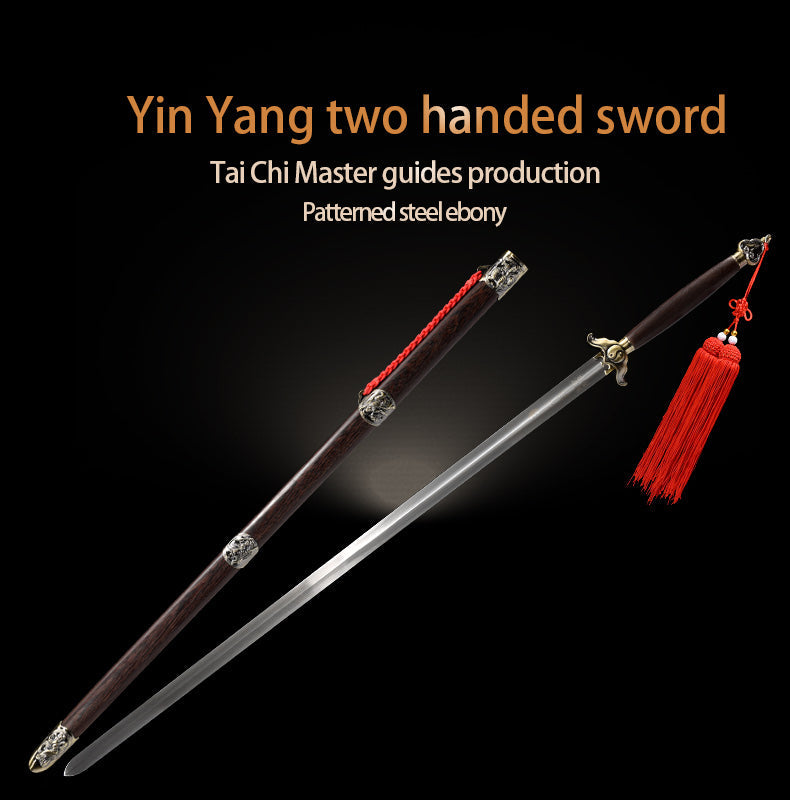 Handmade Chinese Sword Yin Yang Two handed Tai chi Jian Stainless Stee 