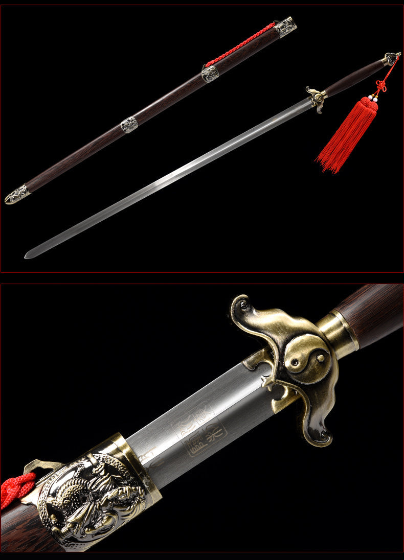 Handmade Chinese Sword Yin Yang Two handed Tai chi Jian Stainless Stee 