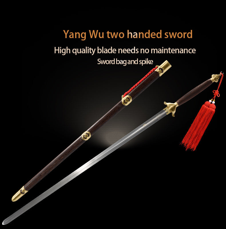 Handmade Chinese Sword Yangwu Two Handed Tai Chi Jian Stainless Steel Bagua Sword Longquan Sword 