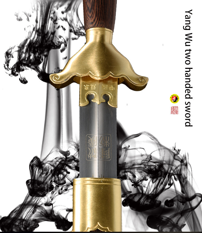 Handmade Chinese Sword Yangwu Two Handed Tai Chi Jian Stainless Steel Bagua Sword Longquan Sword 