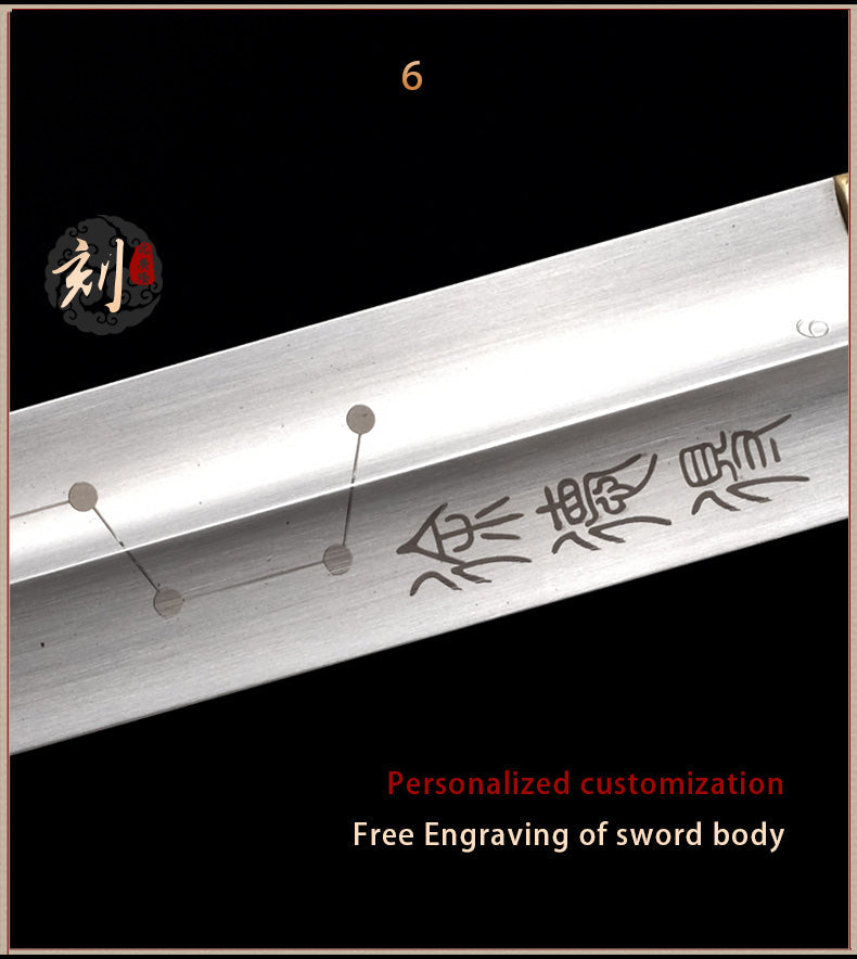 Handmade Chinese Sword Yangwu Two Handed Tai Chi Jian Stainless Steel Bagua Sword Longquan Sword 