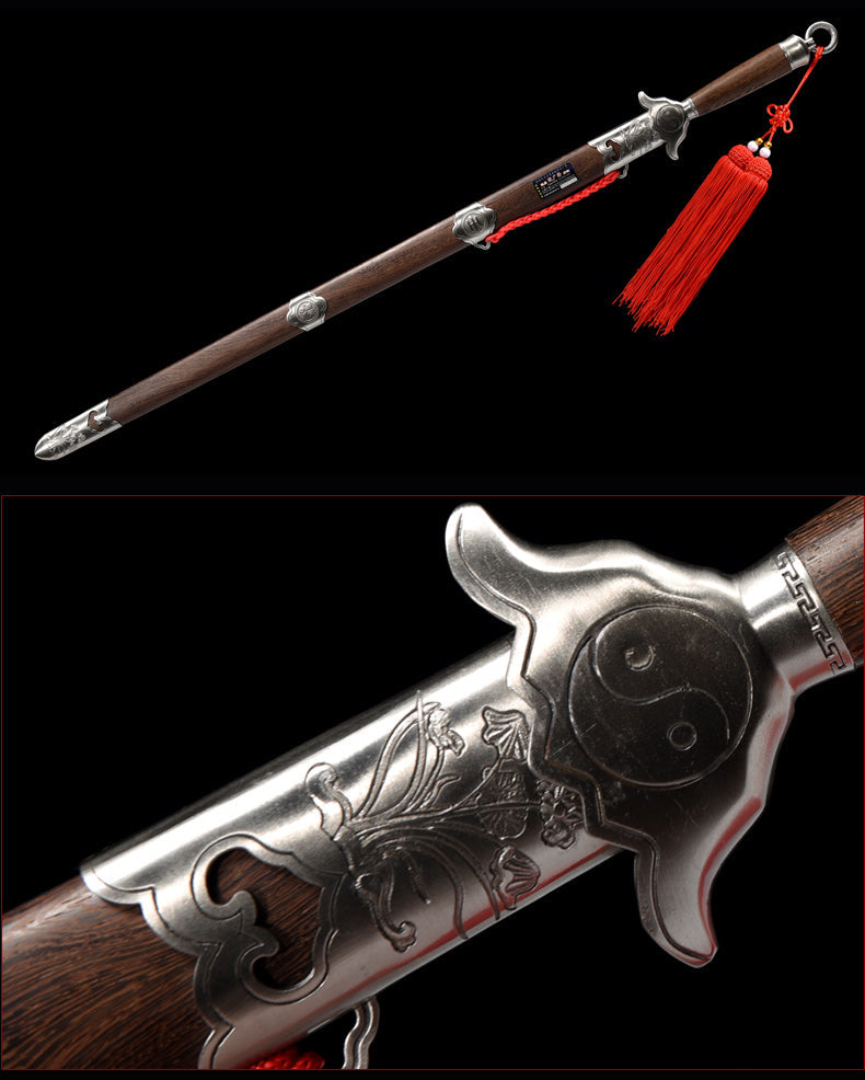 Handmade Chinese Sword Yangwu Yin Yang Tai Chi Jian Stainless Steel Longquan Sword 