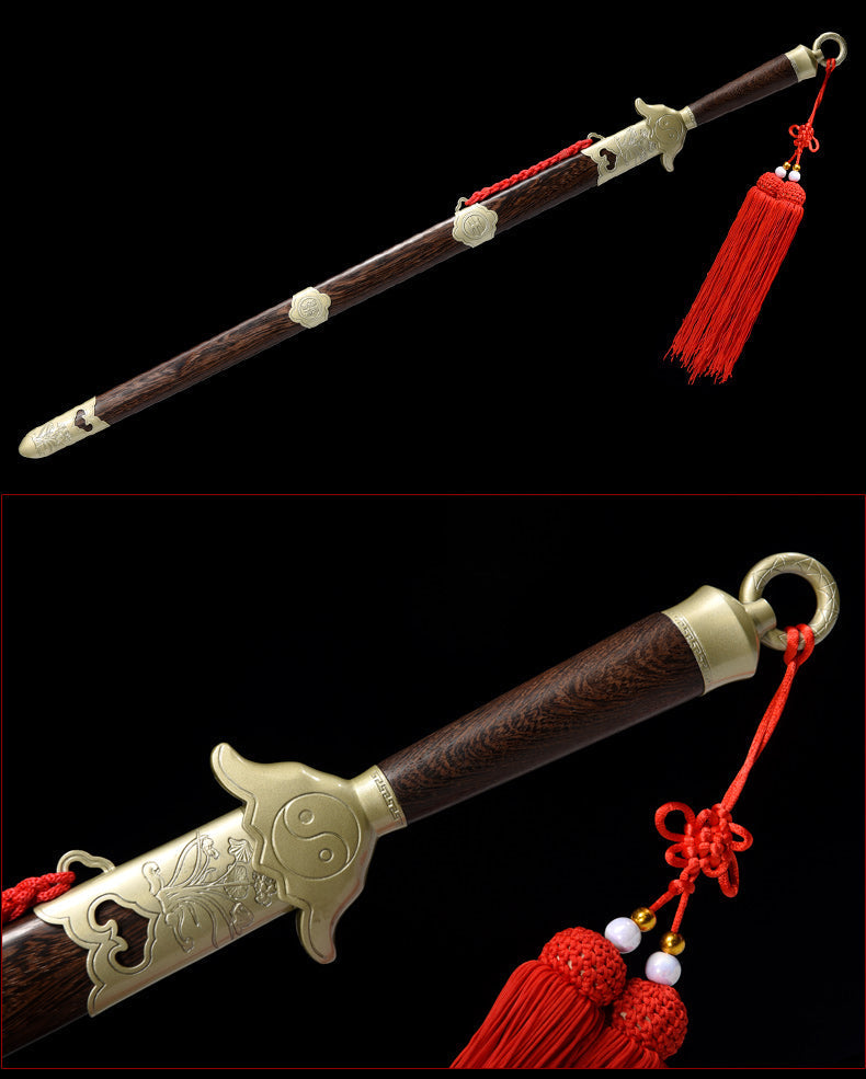 Handmade Chinese Sword Yangwu Yin Yang Tai Chi Jian Stainless Steel Longquan Sword 