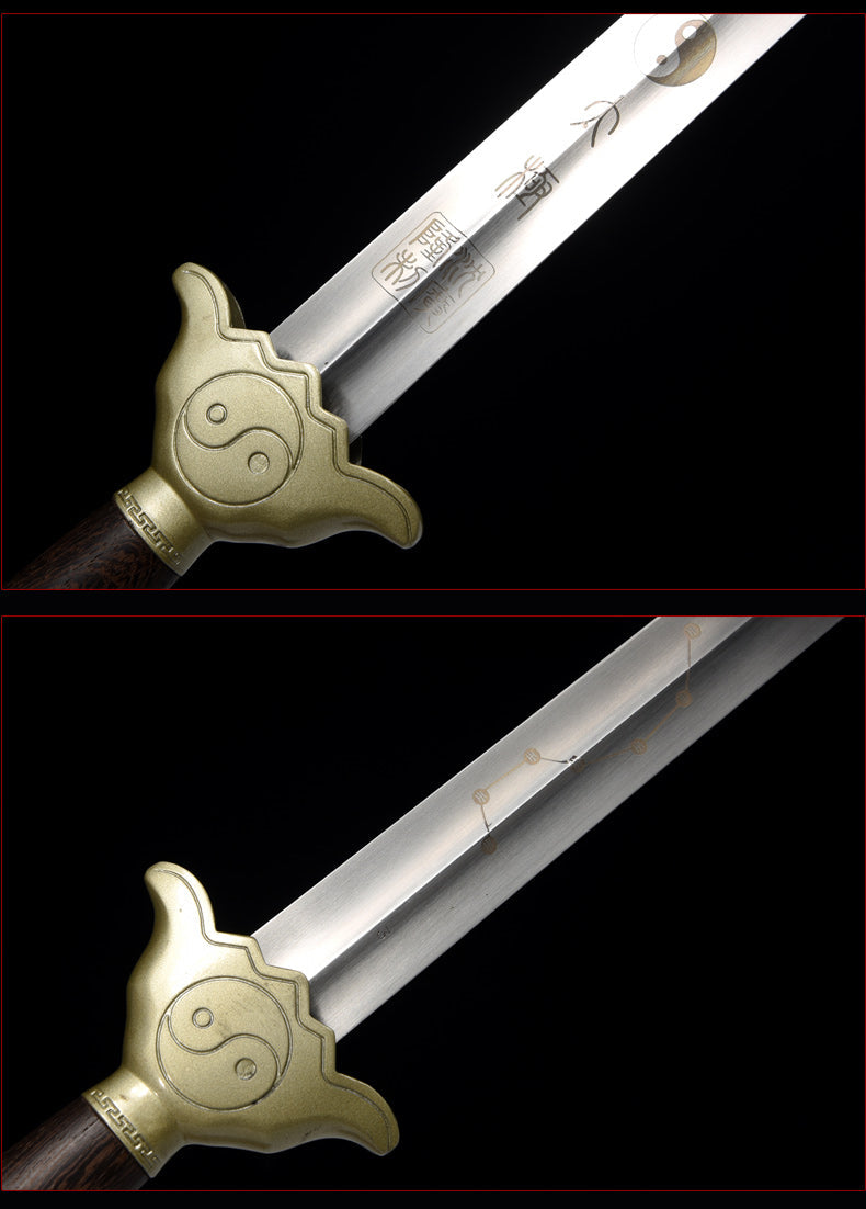 Handmade Chinese Sword Yangwu Yin Yang Tai Chi Jian Stainless Steel Longquan Sword 