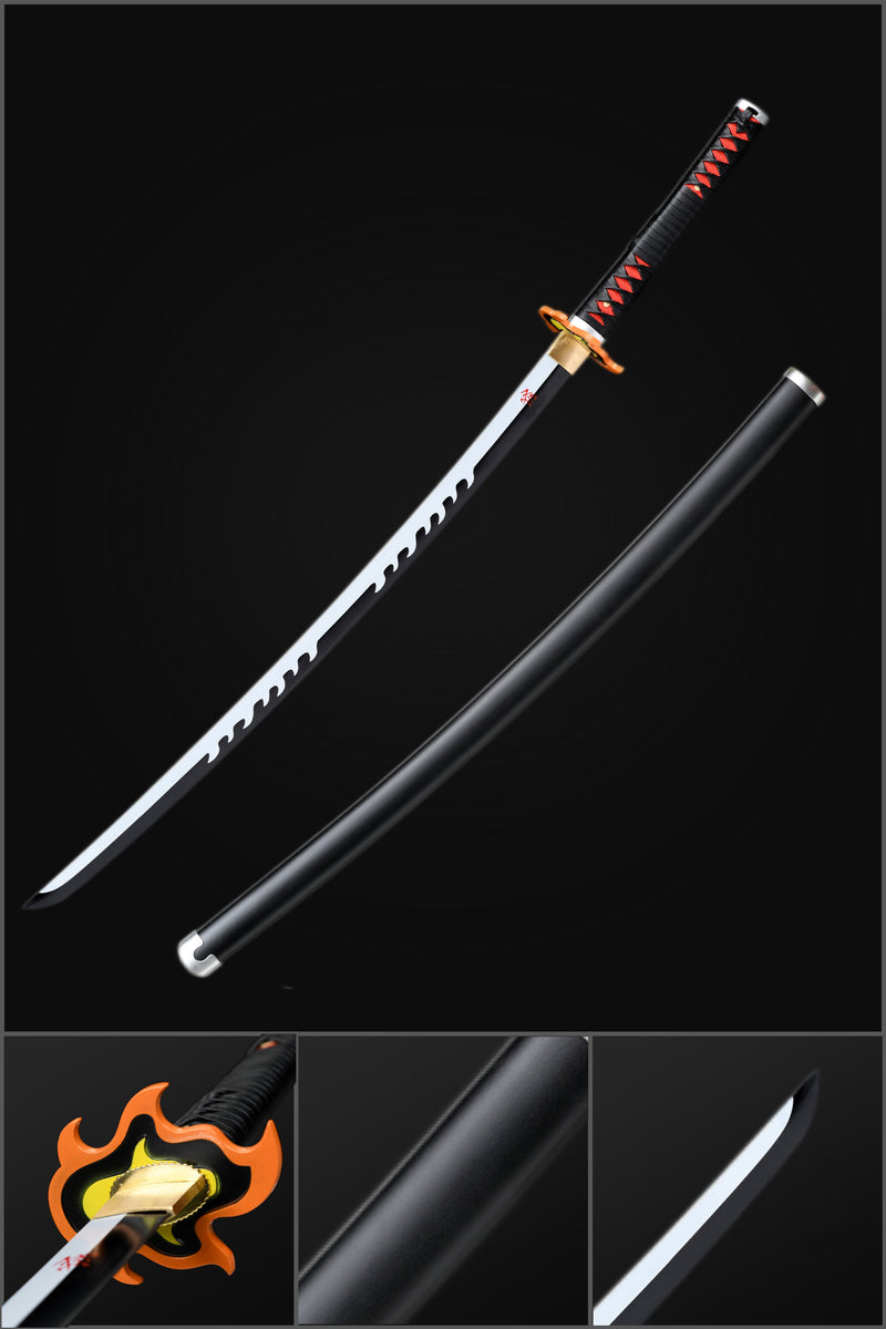 1095 High Carbon Steel Tanjiro Sword | Black Nichirin Katana 