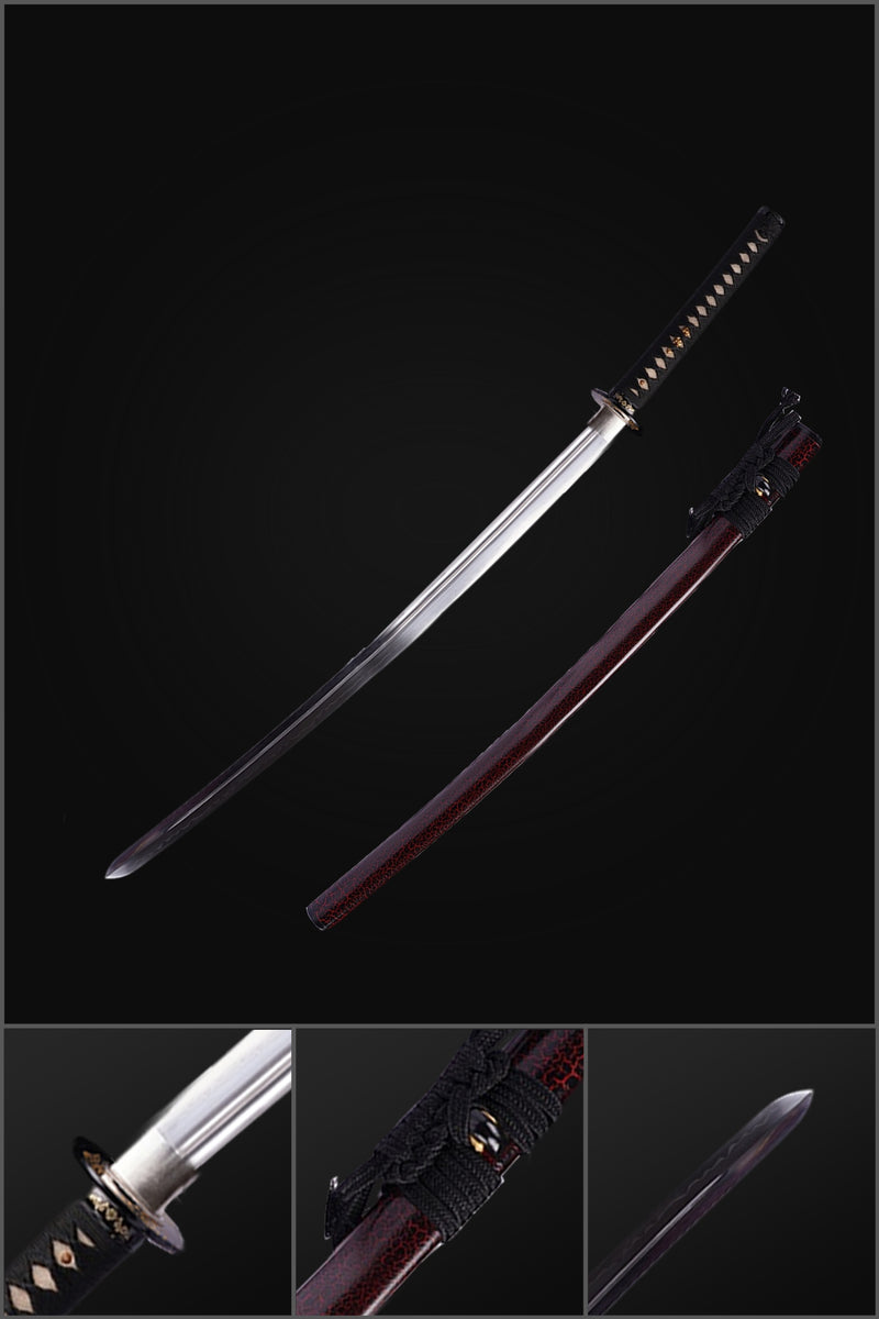 Hand Forged Japanese Samurai Katana Sword T8 Tool Steel Blade Clay Tem 