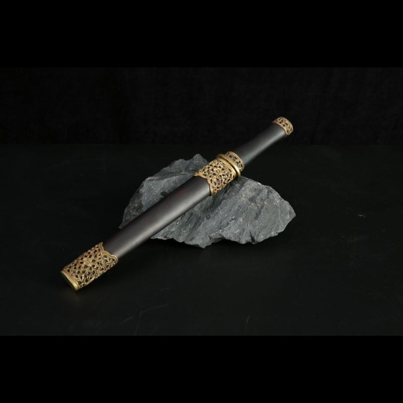 Handmade Chinese Sword Mini Longquan Short Sword Folded Steel Blade Eb 