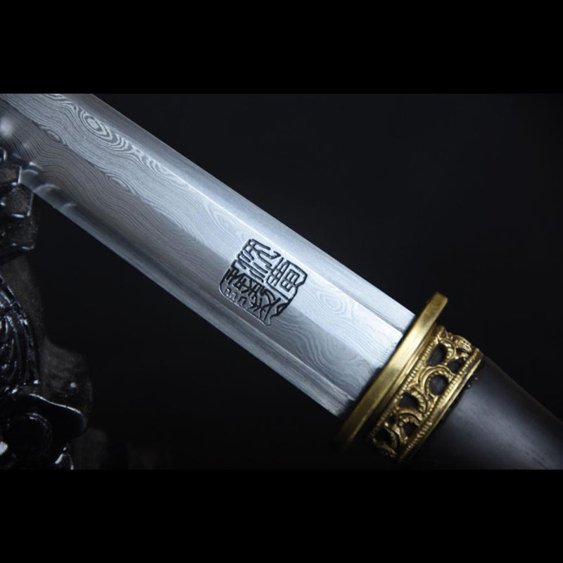 Handmade Chinese Sword Mini Longquan Short Sword Folded Steel Blade Eb 