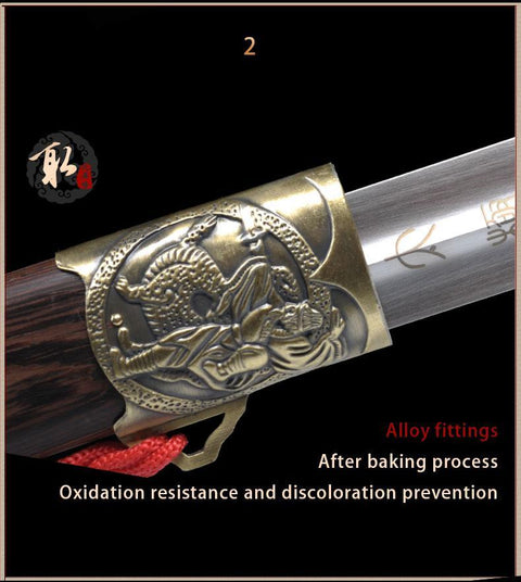 Handmade Chinese Sword Bronze Martial Arts Tai Chi Jian Stainless Steel Standard Longquan Sword-COOLKATANA-SL-8003-1-U