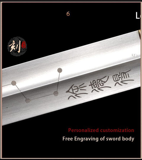 Handmade Chinese Sword Bronze Martial Arts Tai Chi Jian Stainless Steel Standard Longquan Sword-COOLKATANA-SL-8003-1-U
