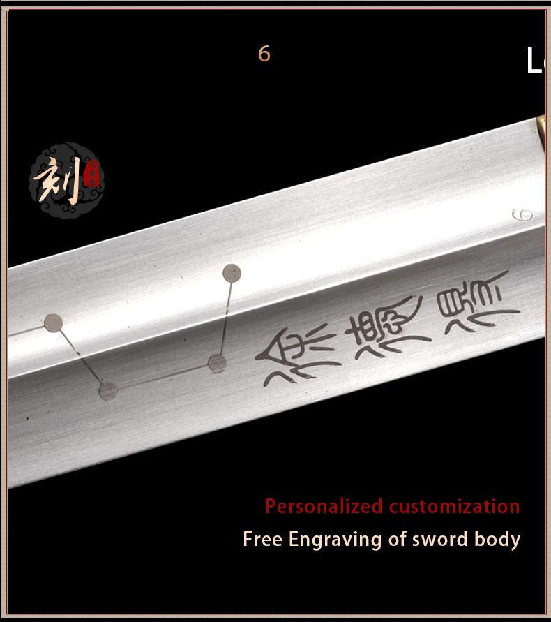 Handmade Chinese Sword Bronze Martial Arts Tai Chi Jian Stainless Stee 