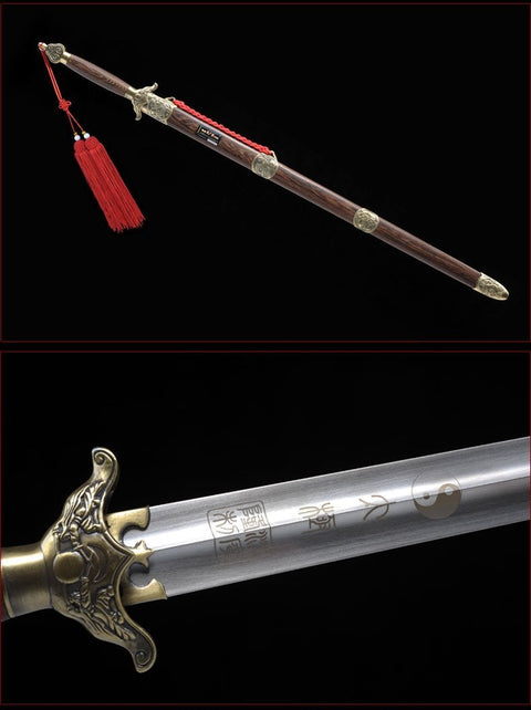 Handmade Chinese Sword Bronze Martial Arts Tai Chi Jian Stainless Steel Standard Longquan Sword-COOLKATANA-SL-8003-1-U