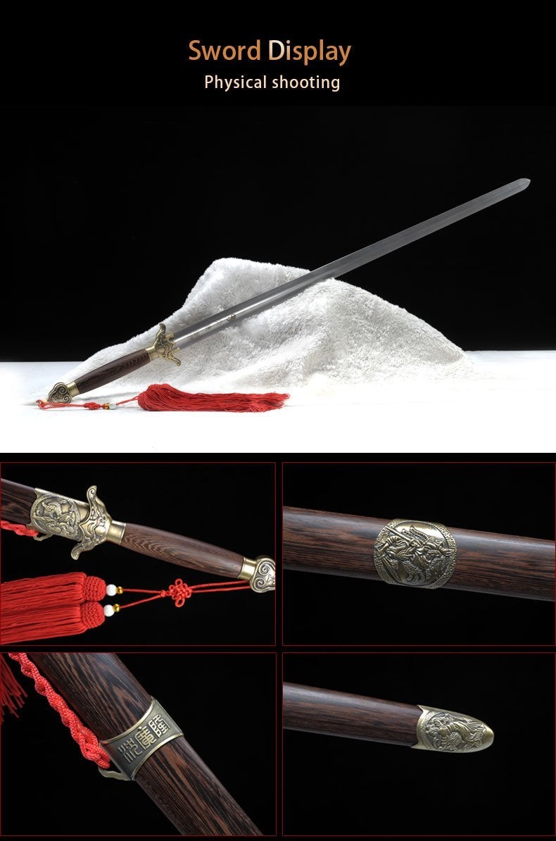 Handmade Chinese Sword Bronze Martial Arts Tai Chi Jian Stainless Stee 