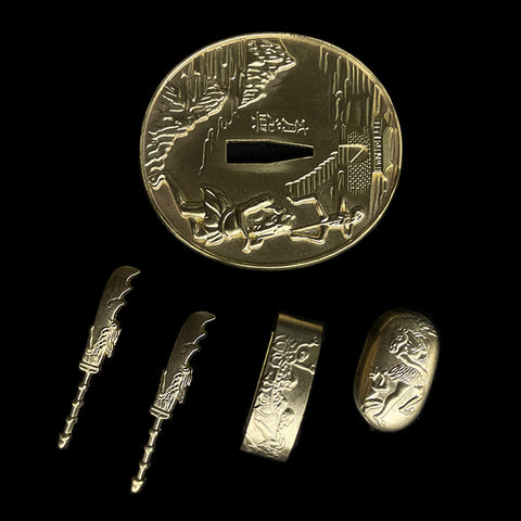 custom samurai sword makers Copper Tsuba By Steel Mold-QQ-031-COOLKATANA