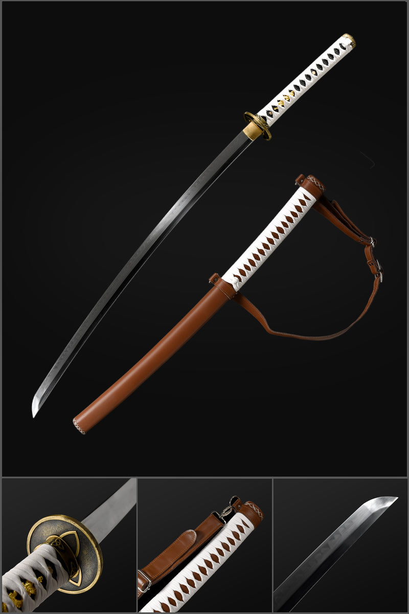 Hand Forged Walking Dead Sword Michonne's Katana Zombie Killer 1095 Carbon Steel Clay Tempered 