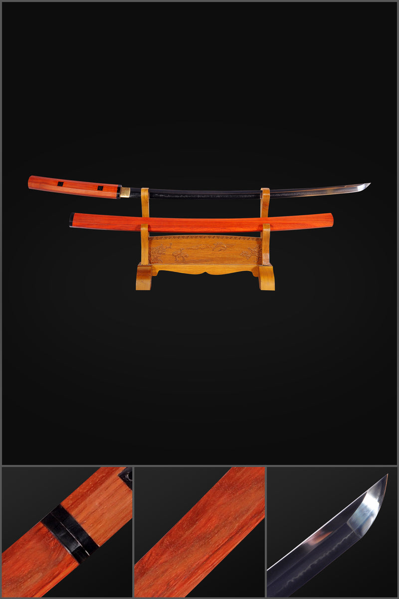 Handgeschmiedetes japanisches Shirasaya-Katana-Schwert aus 1095er Kohlenstoffstahl, gehärtet - COOLKATANA 