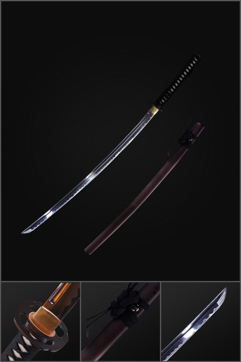 Handgeschmiedetes japanisches Iaito-Übungsschwert Edelstahl Vollerl Tsuba aus Eisen ungeschärft - COOLKATANA 