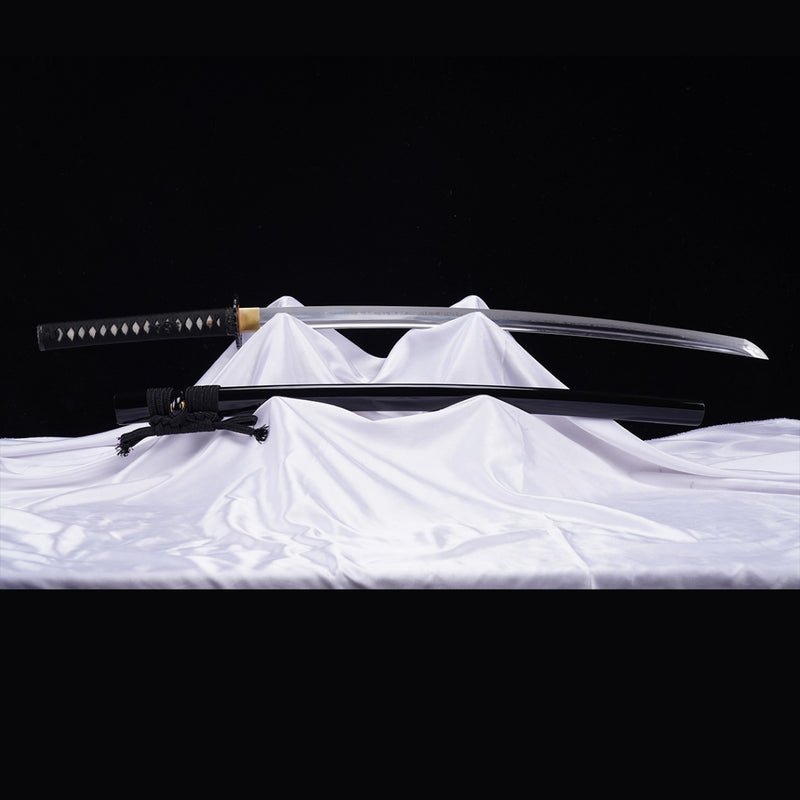 Handgeschmiedetes japanisches Samurai-Katana-Schwert T8-Stahlklinge Wasserhärtende Eisen-Tsuba - COOLKATANA 