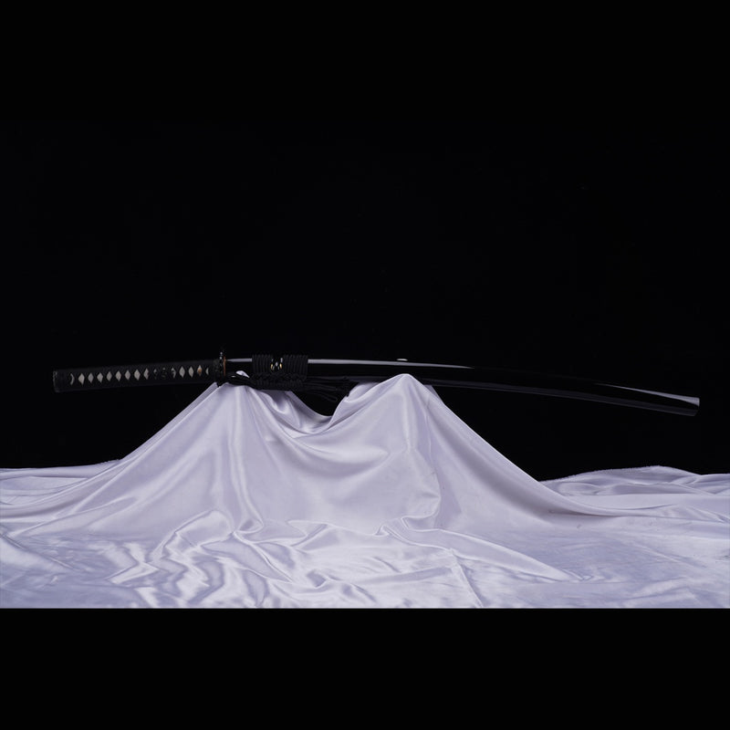 Handgeschmiedetes japanisches Samurai-Katana-Schwert T8-Stahlklinge Wasserhärtende Eisen-Tsuba - COOLKATANA 