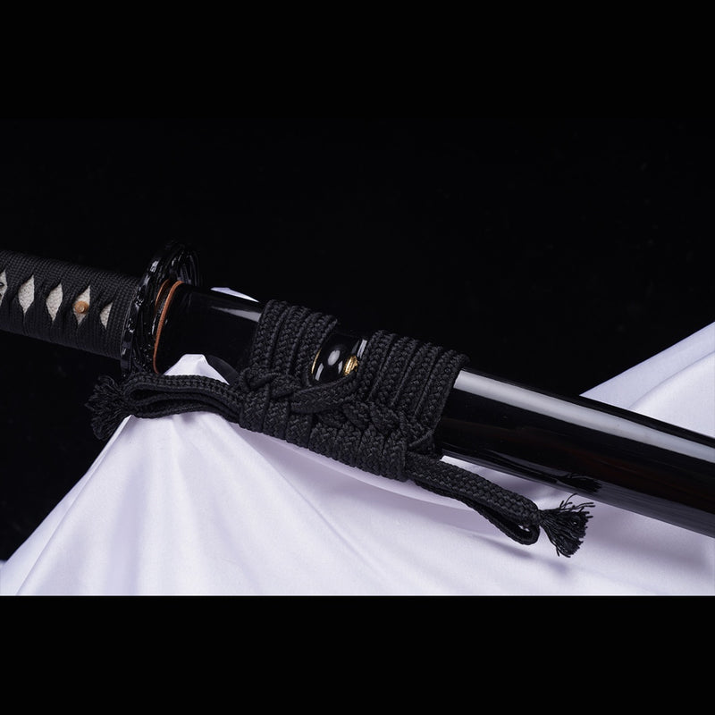 Handgeschmiedetes japanisches Samurai-Katana-Schwert T8-Stahlklinge Wasserhärtende Eisen-Tsuba - COOLKATANA 