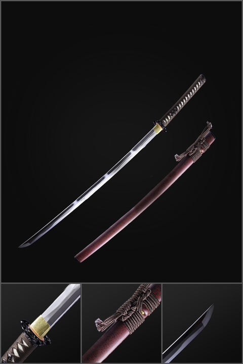 Hand Forged Japanese Samurai Katana Sword High Hardness High Toughness Tool Steel Clay Tempered-COOLKATANA-ZS-0037-U