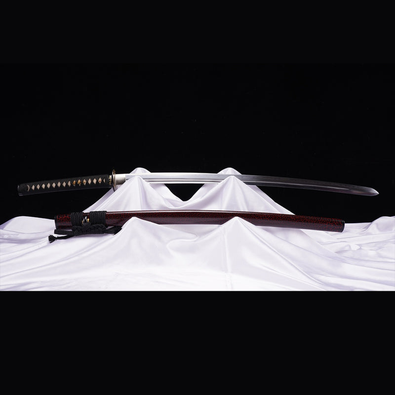 Hand Forged Japanese Samurai Katana Sword T8 Tool Steel Blade Clay Tem 