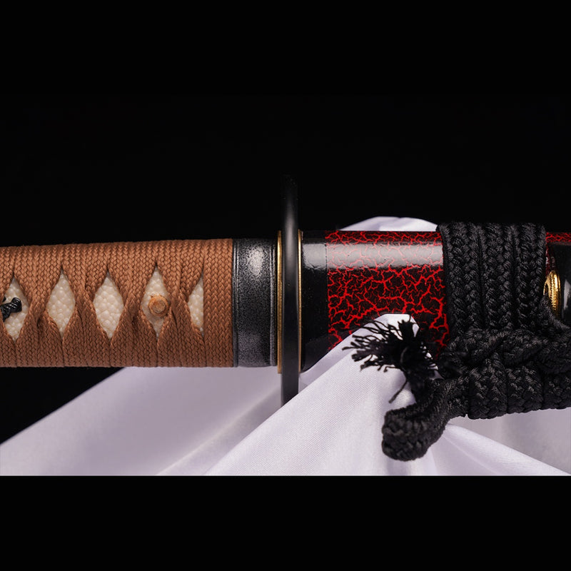 Handgeschmiedetes japanisches Samurai-Katana-Schwert aus Manganstahl mit Ölabschreckung, Full Tang – COOLKATANA 