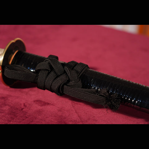 Hand Forged Japanese Samurai Katana Sword Tamahagane Steel Clay Tempered Red Copper Tsuba-COOLKATANA-ZS-0004-U