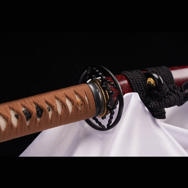 Handgeschmiedetes japanisches Samurai-Katana-Schwert aus Manganstahl mit Ölabschreckung, Full Tang – COOLKATANA 