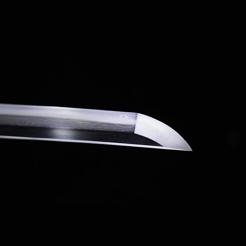 Handgeschmiedetes japanisches Samurai-Katana-Schwert, gefalteter Stahl, Sashikomi A+, Poliergrad, Ton, gehärtet – COOLKATANA 