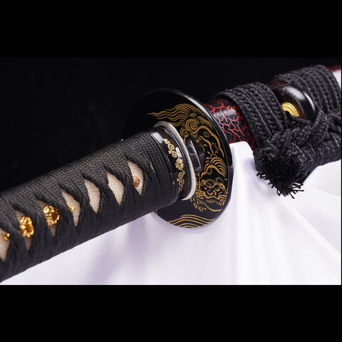 Hand Forged Japanese Samurai Katana Sword T8 Tool Steel Blade Clay Tempered Full Tang-COOLKATANA-ZS-0036-U