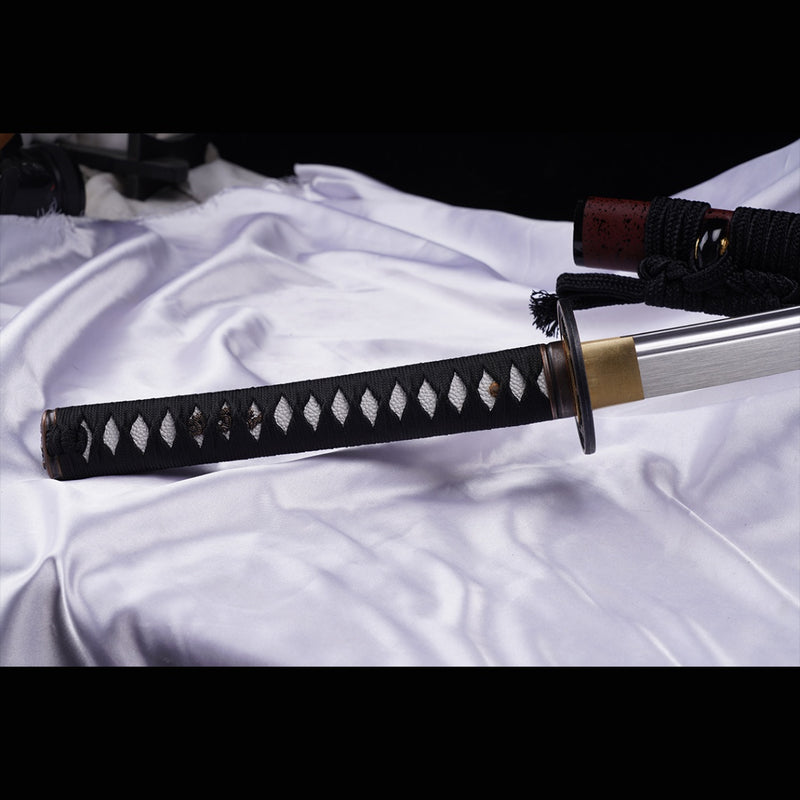 Hand Forged Japanese Samurai Katana Sword Manganese Steel Blade Oil Qu 
